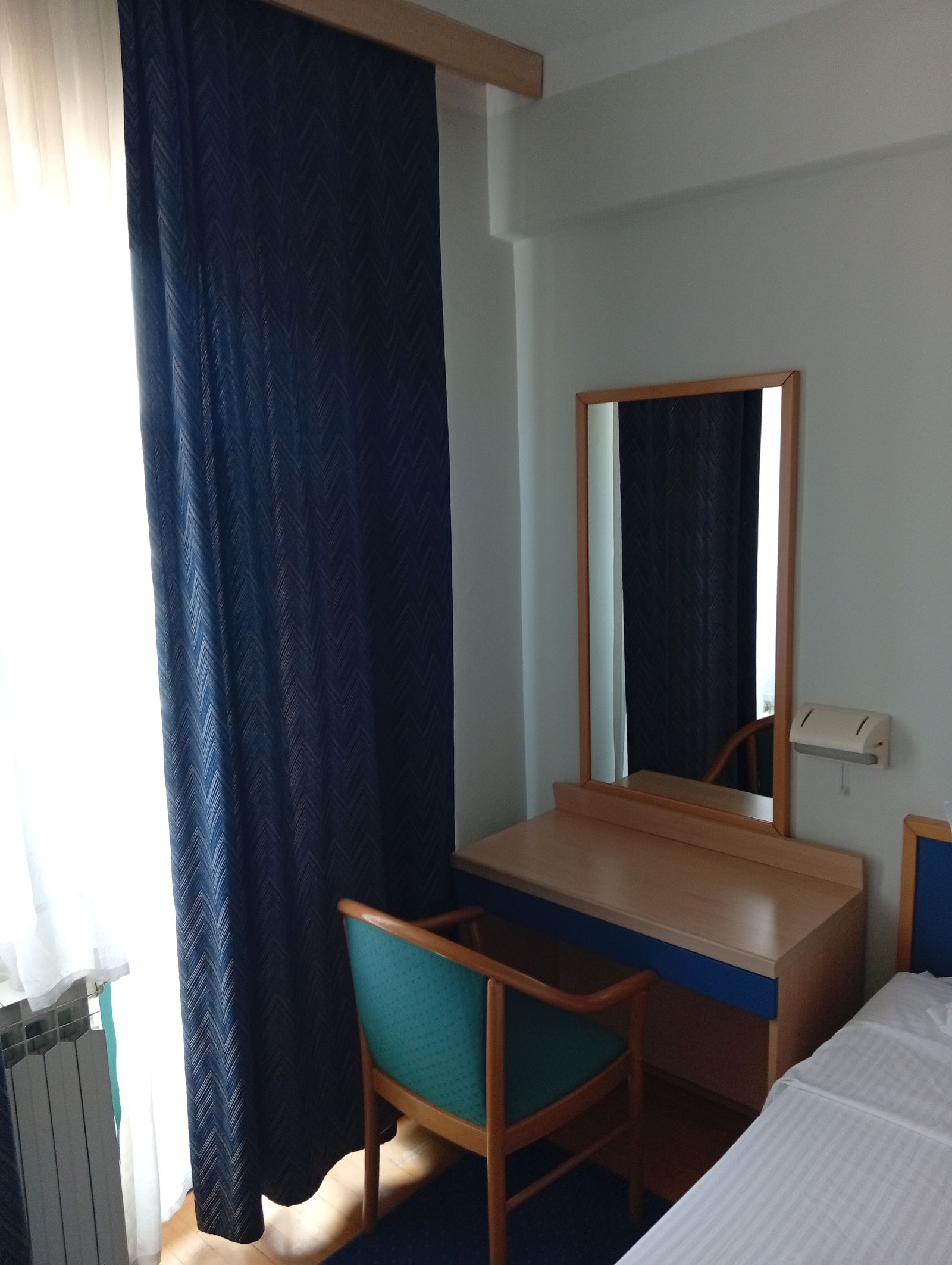 Dressing table with mirror and chair